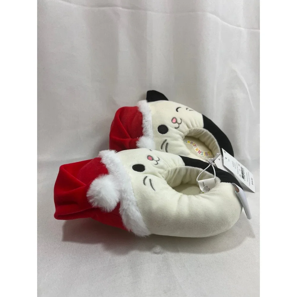 Squishmallows Cam the Cat Santa‎ Hat Christmas Slippers Kids 11/12 Off-White New